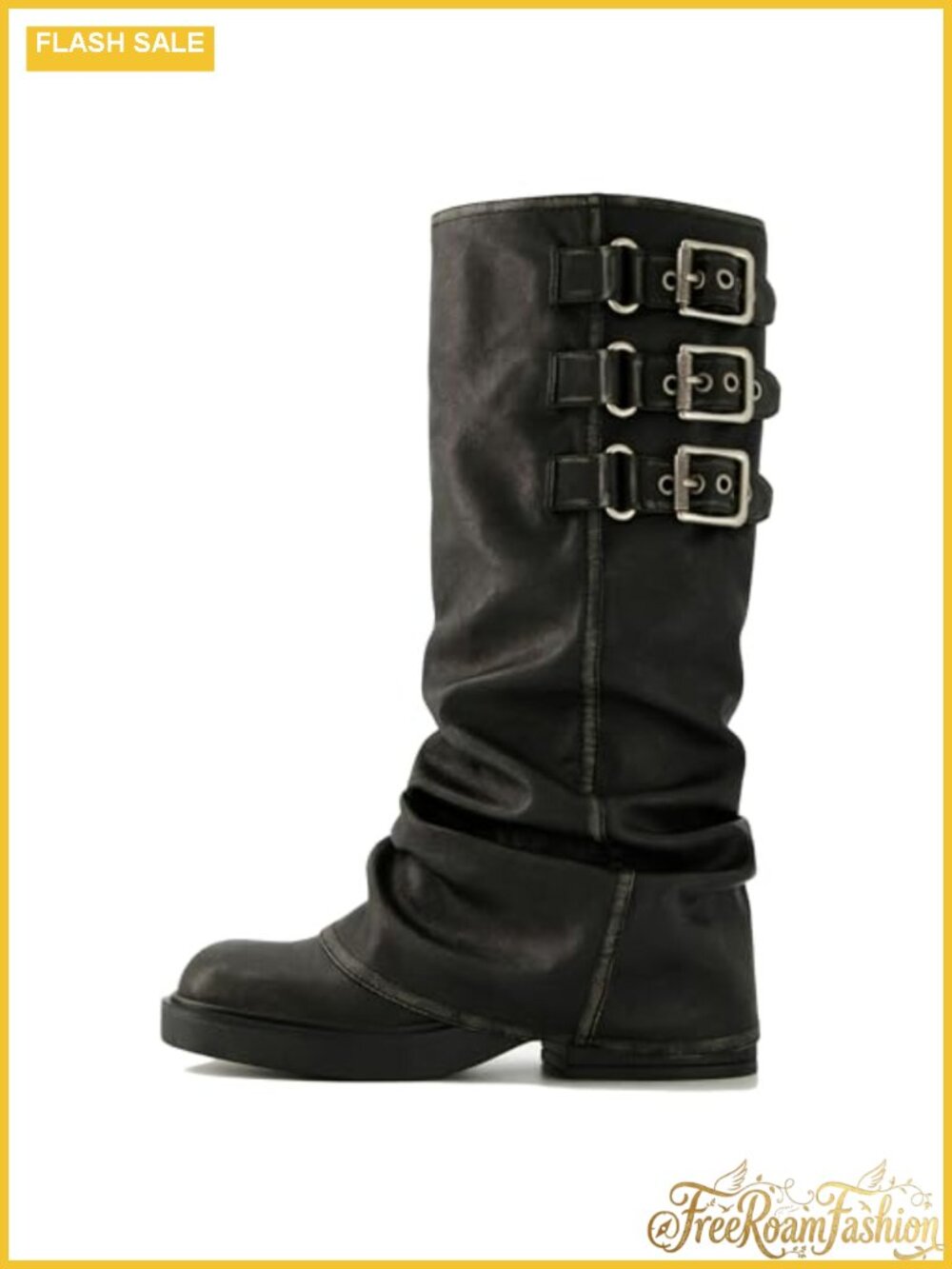 Fold Over Knee High Boots Women Chunky Platform Slouch Boots